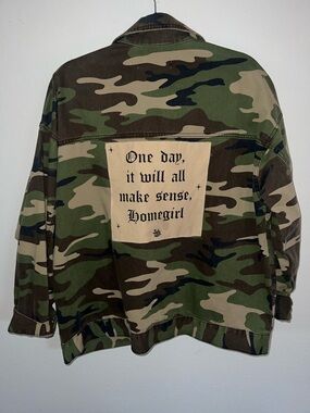 Forever 21 Camo Jacket w/ Bella Dona “Homegirl” Patch (Oversized Fit)